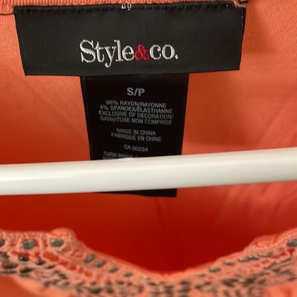 Women’s Style & co. Size small tie dye embellished tank top. Orange. - Picture 2 of 7